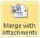Switch to the Merge Tools-tab and select 'Merge with Attachments'