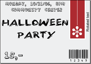 Ticket printed on a customized ticket from a print shop