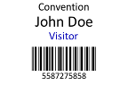 Print name badges with barcodes for admission control